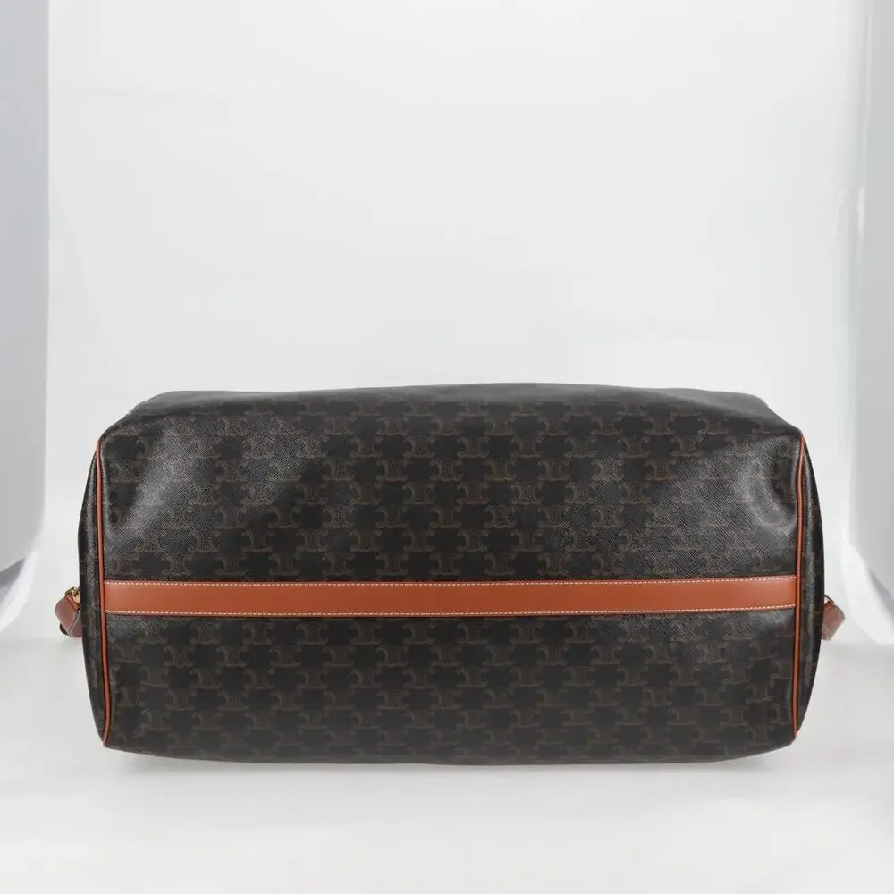 CELINE Triomphe Boston Bag Pvc Leather Black Gold